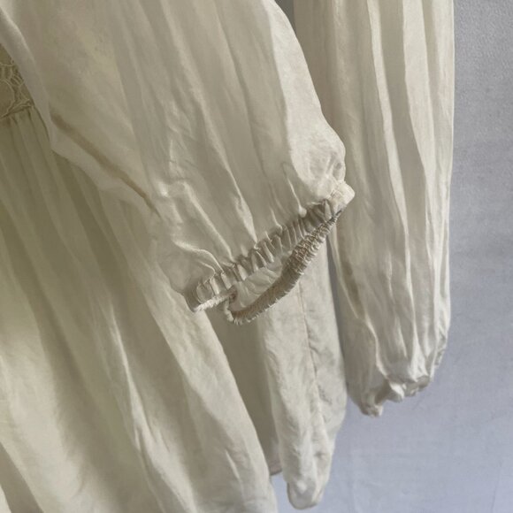 100% Italian Silk Italian Lace Blouse Romantic Wedding Top Made in Italy Small - Picture 5 of 12